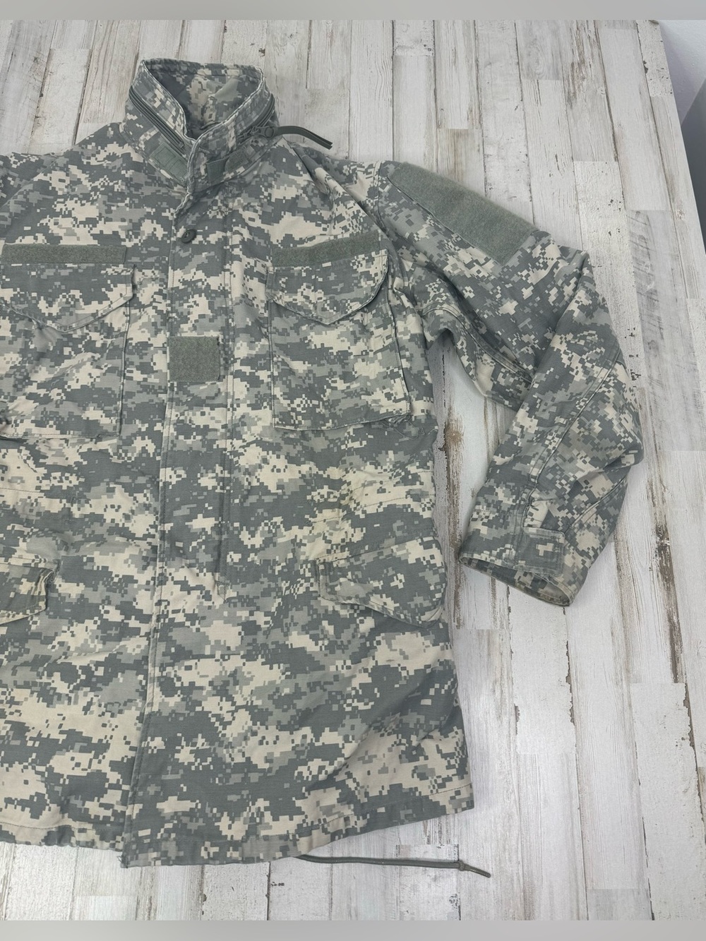 USGI ACU Camouflage M65 Field Jacket Cold Weather Coat Medium Long - Picture 2 of 14